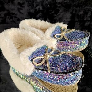 Sparkly Multicolor Kids Shoes with Gold Accents